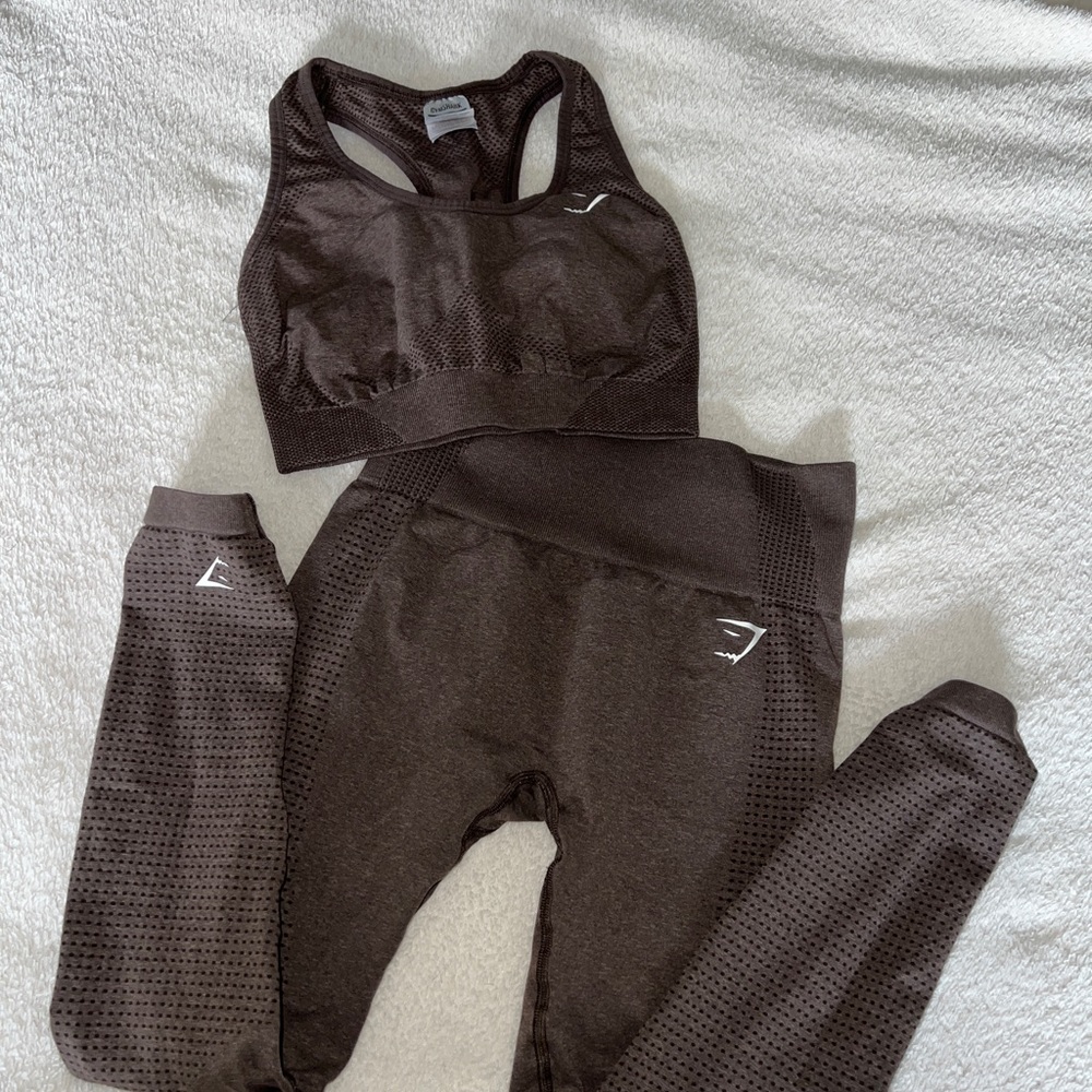 Brown seamless Gymshark set
